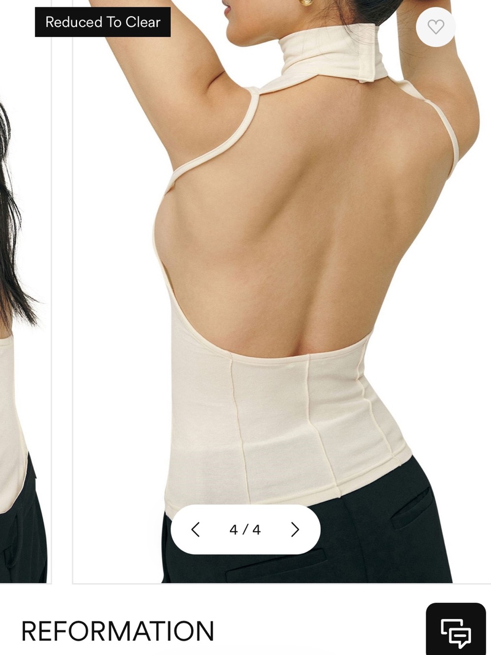 Reformation Backless Maire Knit Top — Ivory